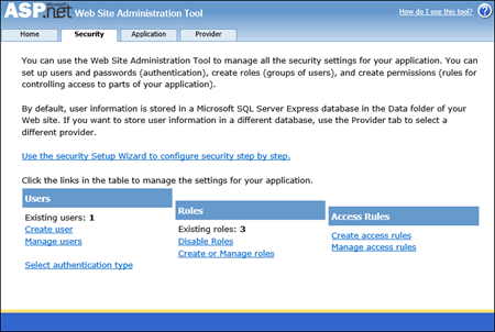 Website Admin Tool Vs2012